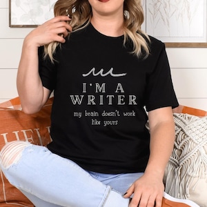 Writer T Shirts, Gift Ideas For Writers, Gifts For Aspiring Writers, Author Shirt, Writer Gift