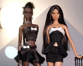 Reserva de top corto con falda a juego SET para Fashion Royalty, Nu Face, Poppy Parker, 12'' Fashion Dolls