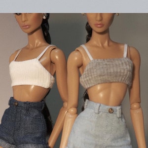 Rib Knit Crop Top for Fashion Royalty, Nu Face, Poppy Parker, 12&#39;&#39; Fashion Dolls