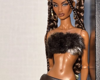 Faux Fur Tube Top for Fashion Royalty, Nu Face, Poppy Parker, 12'' Fashion Dolls