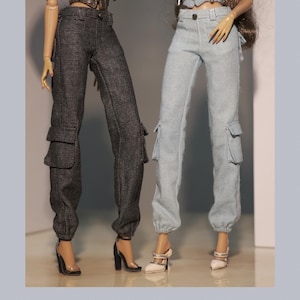 Denim Cargo Pants for Fashion Royalty, Nu Face, Poppy Parker, 12&#39;&#39; Fashion Dolls
