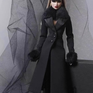 Pelz-Kragen Weste (Abnehmbarer Pelz) für Fashion Royalty, Nu Face, Poppy Parker, 12'' Fashion Dolls