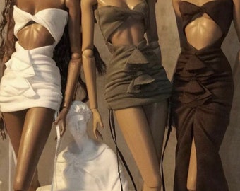 Hollow Out Deconstructed Knit Dresses for Fashion Royalty, Nu Face, Poppy Parker, 12'' Fashion Dolls