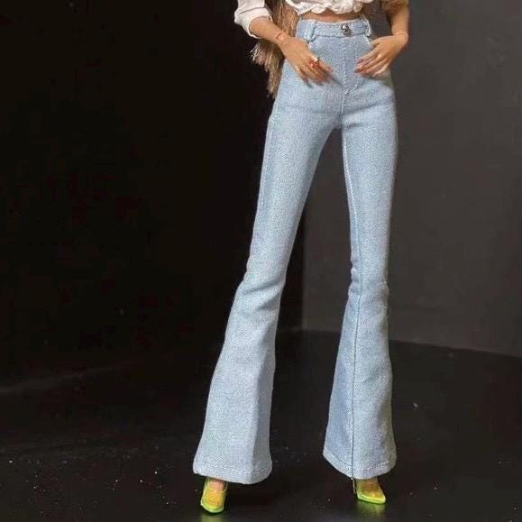 High-Waisted Light Blue Flared Jeans for Fashion Royalty, Nu Face, Poppy Parker, 12'' Fashion Dolls