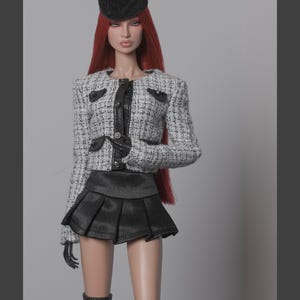 Black and White Tweed Jacket for Fashion Royalty, Nu Face, Poppy Parker, 12&#39;&#39; Fashion Dolls