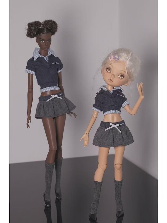 Conjunto de dos piezas de top y falda para muñecas de 12'' de la