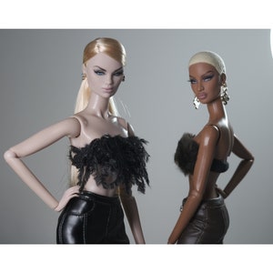 Faux Feather and Fur Tube Top for Fashion Royalty, Nu Face, Poppy Parker, 12&#39;&#39; Fashion Dolls