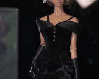 Pre-Order Velvet Mermaid Gown Dress for Fashion Royalty, Nu Face, Poppy Parker, 12'' Fashion Dolls