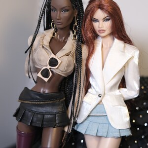 Leather Pleated Mini Skirt for Fashion Royalty, Nu Face, Poppy Parker, 12'' Fashion Dolls image 10