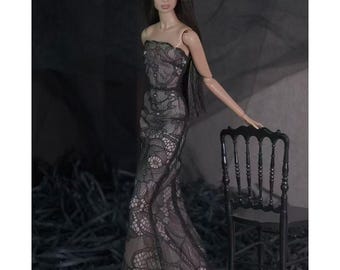 Lace Strapless Mermaid Gown for Fashion Royalty, Nu Face, Poppy Parker, 12'' Fashion Dolls