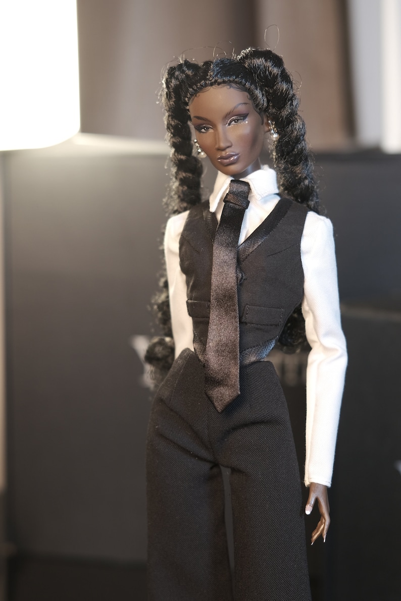 Pre-Order Vest, Shirt, and Wide Leg Trousers Pants for Fashion Royalty, Nu Face, Poppy Parker, 12'' Fashion Dolls image 3