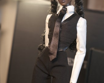 Pre-Order Vest, Shirt, and Wide Leg Trousers Pants for Fashion Royalty, Nu Face, Poppy Parker, 12'' Fashion Dolls