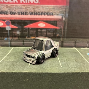 Hot wheels Mazda rx-3 tooned. Silver/ chrome/ plated