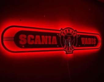Scania Vabis Truck Ledbord Scania Truck Led Spiegel 100x25cm Led Dimmer