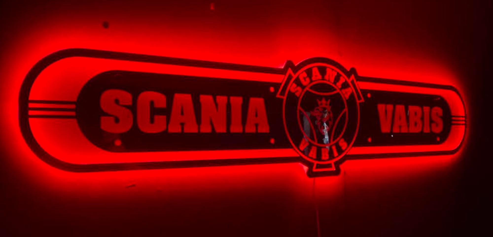 Scania Vabis Truck Led Board Scania Truck Led Mirror 100x25cm RGB