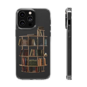 Funda para teléfono de libros, funda para teléfono con impresión 3D, funda para teléfono moderna y resistente en regalo para amante de los libros, regalos de 1 año de aniversario para él, regalo para el lector imagen 4