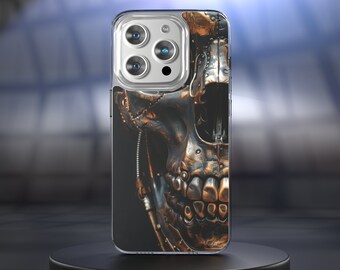 Skull phone case, steampunk phone case, dark aesthetic phone case 1 year anniversary gifts for him, one year anniversary gifts for boyfriend