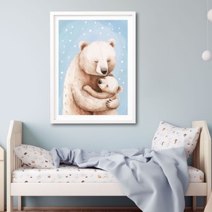 Bear Kids Poster, Woodland Animal Nursery, Nursery Wall Art, Digital Download, Children Poster, Kids Poster, Kids Wall Art, Nursery Print zdjęcie 2