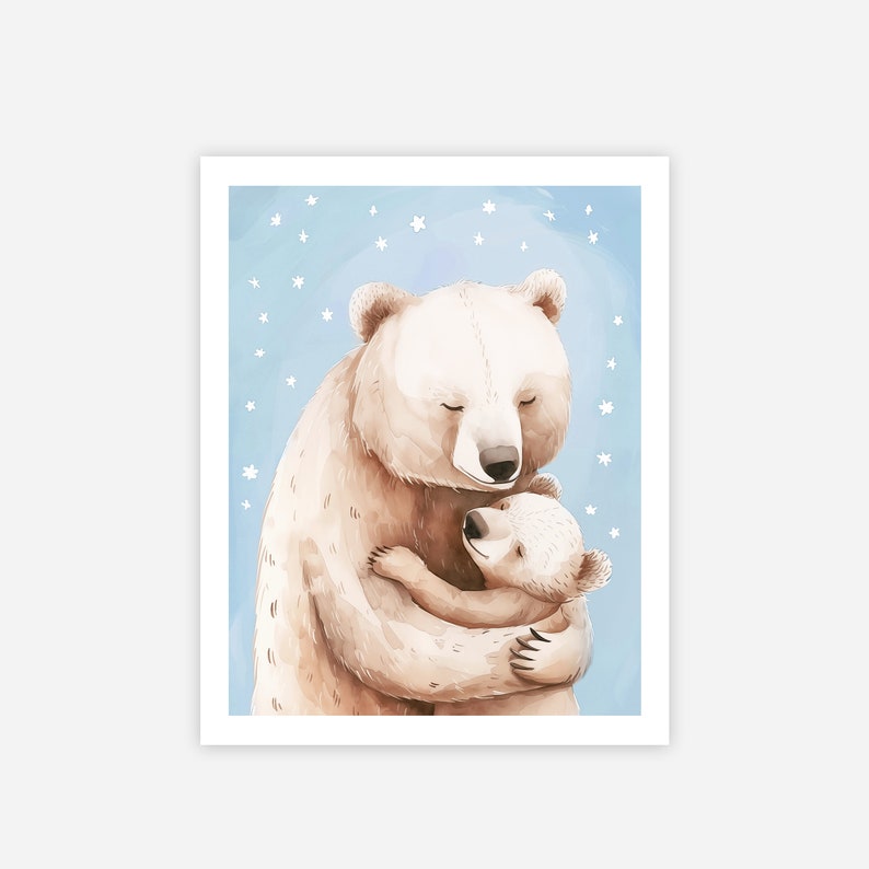 Bear Kids Poster, Woodland Animal Nursery, Nursery Wall Art, Digital Download, Children Poster, Kids Poster, Kids Wall Art, Nursery Print zdjęcie 4