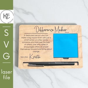 Nota adhesiva y portabolígrafos SVG. Regalos para profesores. Corte láser. Glowforge. Digital.