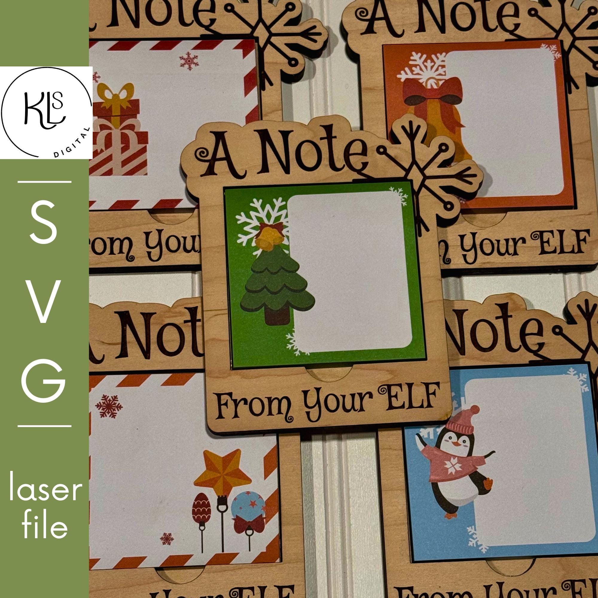 A Note From Your Elf Sticky Note Holder. SVG. Laser Cut File. Glowforge ...