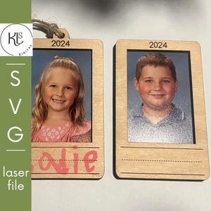 Portemonneeformaat afbeelding ornament en magneet *bundelset* SVG-lasergesneden bestand. Glowforge. Knutselen met schoolfoto's. Schrootbreker. DIGITAAL