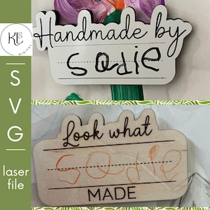 Aimant pour réfrigérateur, Look What I Made & Handmade, SVG * lot * fichier découpé au laser. Forgelumineuse. Récupérateur de ferraille. Cadeau maman. Oeuvre d'art. Affichage. NUMÉRIQUE