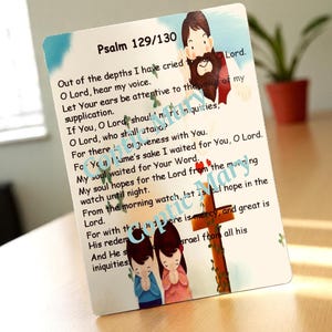 Psalm 130 ( NKJV ) Laminierte Karte für Kinder