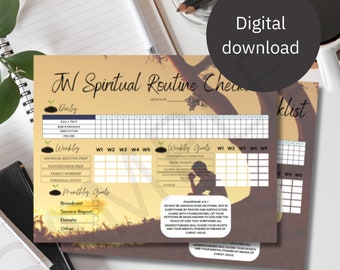 JW Spiritual Routine Checklist Jehovah's Witnesses English & Spanish ...