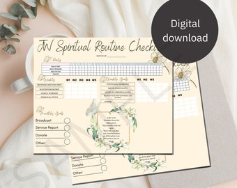 JW Spiritual Routine Checklist Jehovah's Witnesses English & Spanish ...