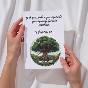JW Tarjeta de Agradecimiento | Descarga numérique | Conception avec le texte biblique de 2 Corinthiens 9:6| jw pionnier cadeaux espagnol | Précurseurs JW