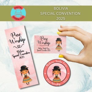 2025 JW Sondertagung Bolivien, Santa => | Anbetung pur | JW Convention Geschenke | Druckbare Lesezeichen, JW Karten und Aufkleber
