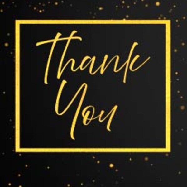 Thank You writing animated video gold glitter vertical 1080x1920px