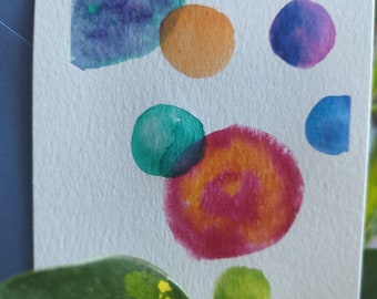 Watercolor Note Cards - Cosmic Dots (set of four)