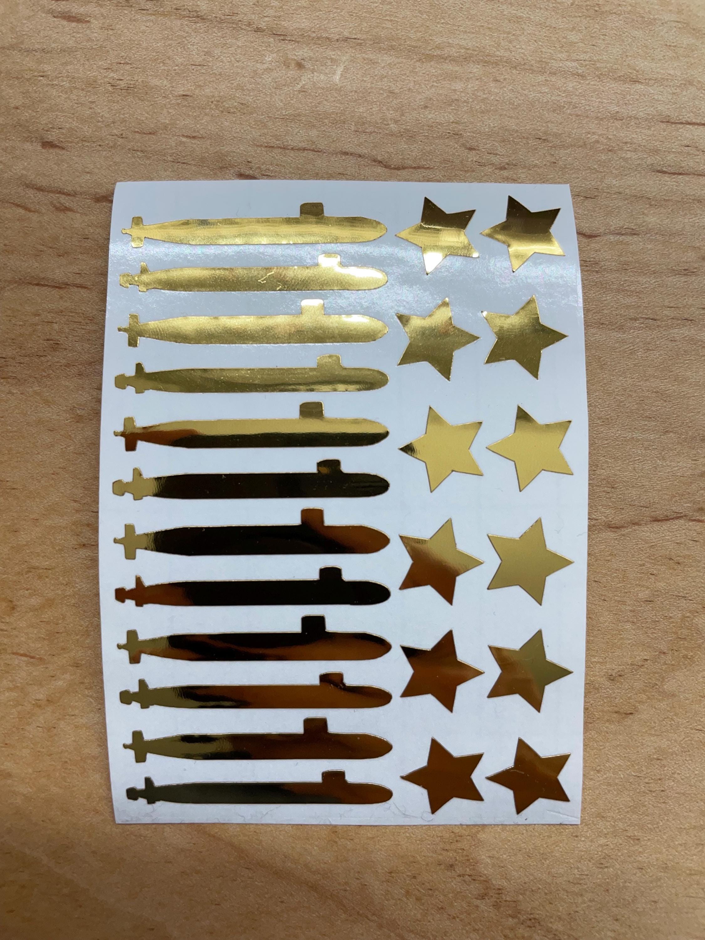Gold Submarines & Gold Stars Sticker Sheet - Etsy
