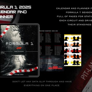 Formula 1 2025 Planner and Calendar - Etsy