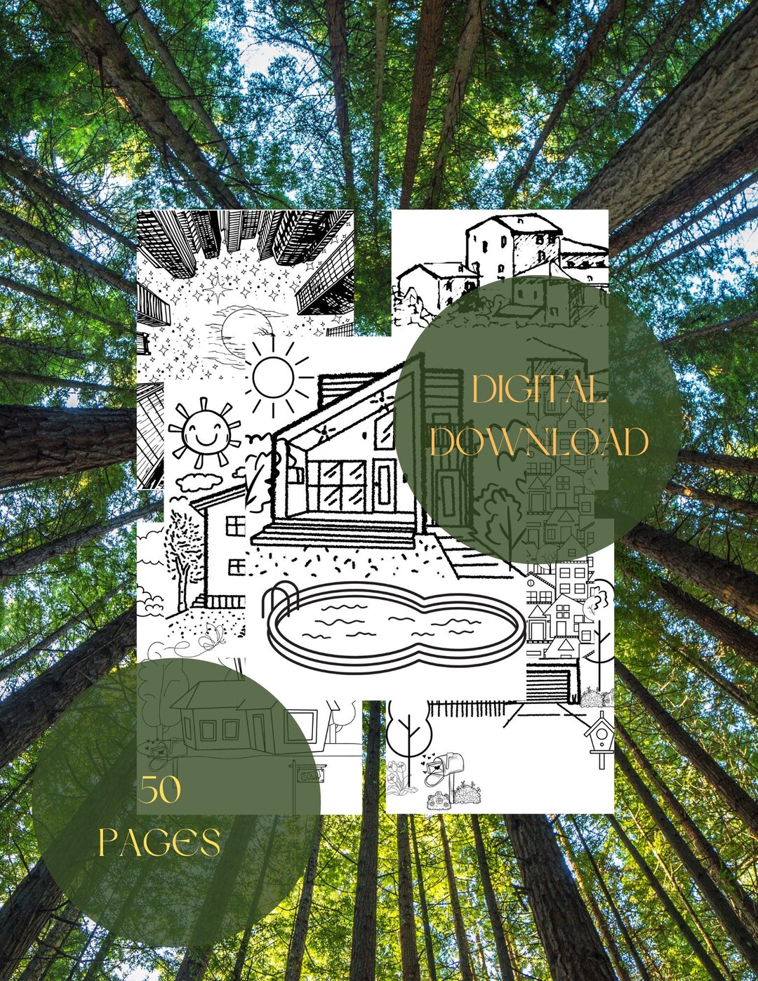 Welcome Home Coloring Pages Interior Coloring Pages - Etsy