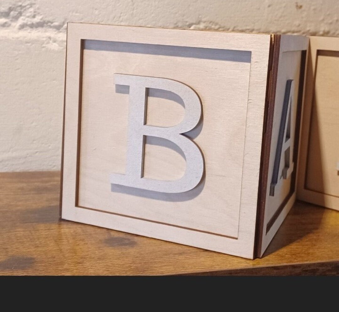 Natural Wood Baby Block Centerpiece Box/ Baby Shower/gender Reveal