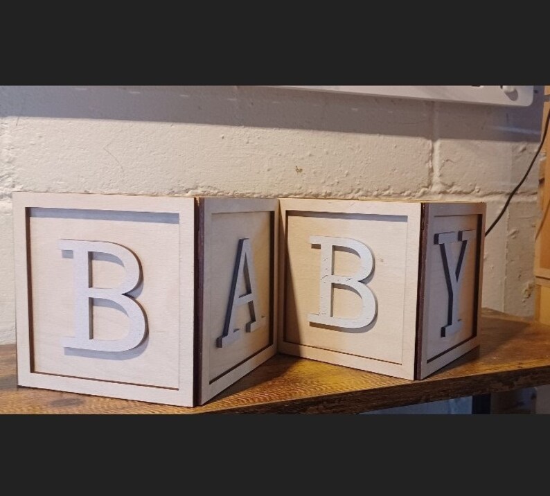 Natural Wood Baby Block Centerpiece Box/ Baby Shower/gender Reveal