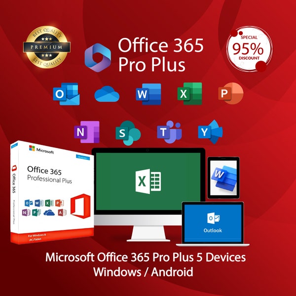 Office 365 Pro Plus pour les appareils Windows et Android I Livraison rapide I Prix promotionnel