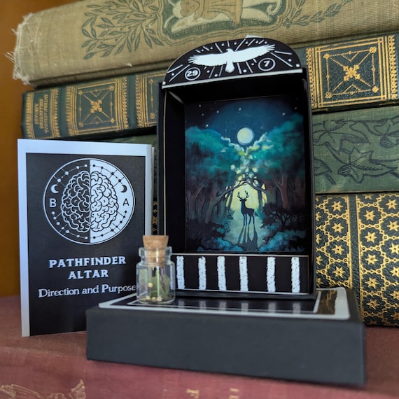 Pathfinder Intentions Altar for Direction and Clarity of Purpose with Curated Botanicals