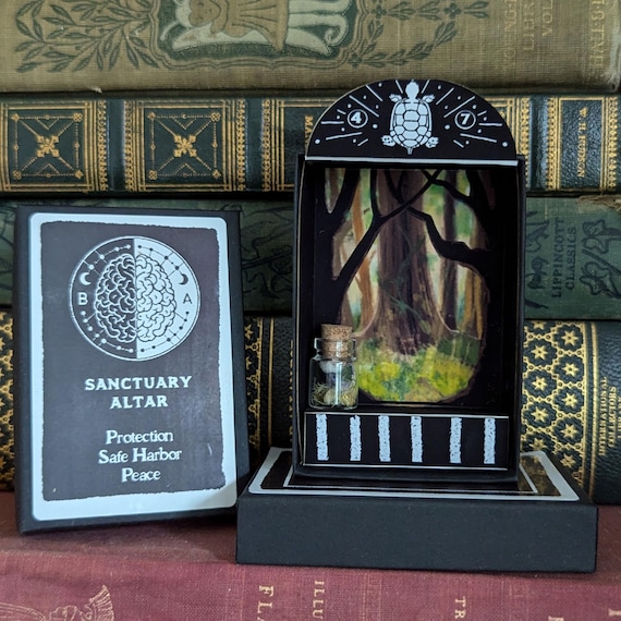Sanctuary Intentions Altar with Curated Botanicals for Finding Home and Family of Choice