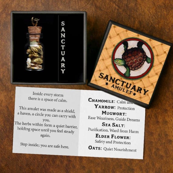 Sanctuary Amulet – Turtle Themed Herbal Amulet for Peace and Rest
