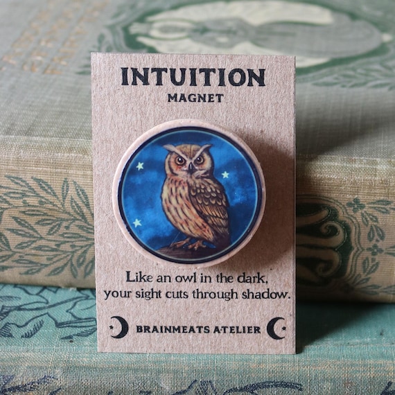 Handcrafted Owl Magnet: Intuition Ritual Tool for Insight