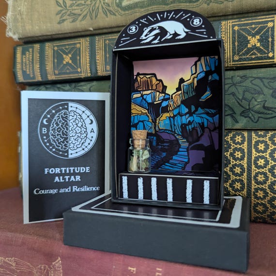 Fortitude Intentions Altar for Courage and Resilience with Curated Botanicals