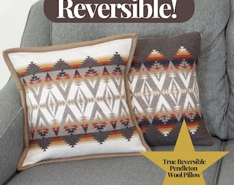 Pacific Crest Brown and White Reversible Pillow 16x16 Southwestern Statement Throw Pillow Aztec Western Tribal Cabin