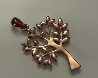 Rose Gold Tone Tree Pendant 925 Stamped