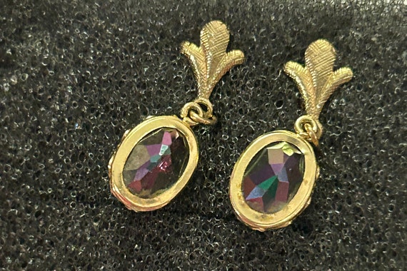 Art Deco Mystic Topaz Stud Earrings - image 2