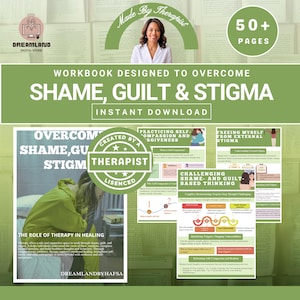 Shame & Guilt Recovery Workbook, Stigma Healing PDF,  Trauma-Informed Therapy Journal, CBT DBT Exercise, Self-Help Printable, Therapy Tools