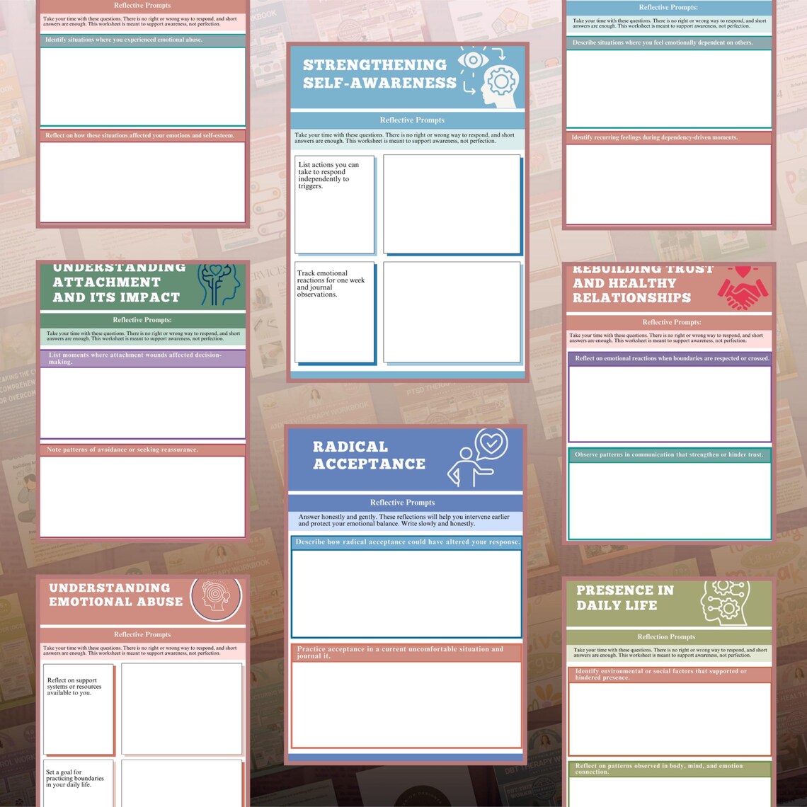 Attachment & Trust Healing Workbook Bundle — 10 Workbooks for Emotional ...